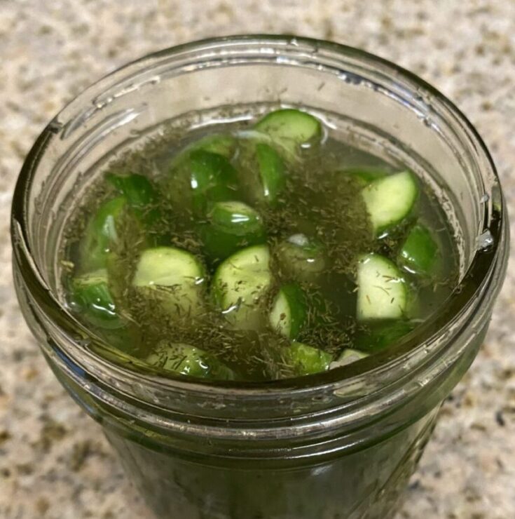 Jar of Homemade Dill Pickles